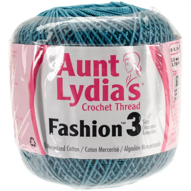 Hilo de ganchillo de moda de tía Lydia talla 3 azul cálido 182-65