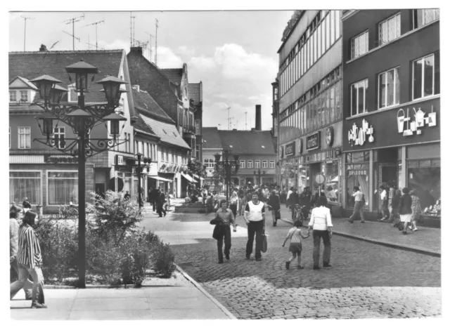 Postcard Köthen, Schalaunische Str., version 2, commercial buildings, animated, 1979