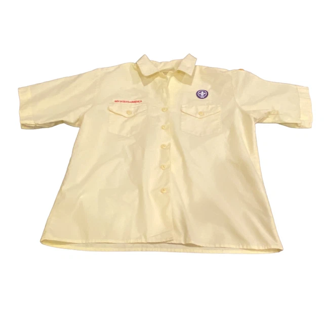BSA Boy Scout Womens XL Bright Yellow Official Den Leader Blouse Shirt