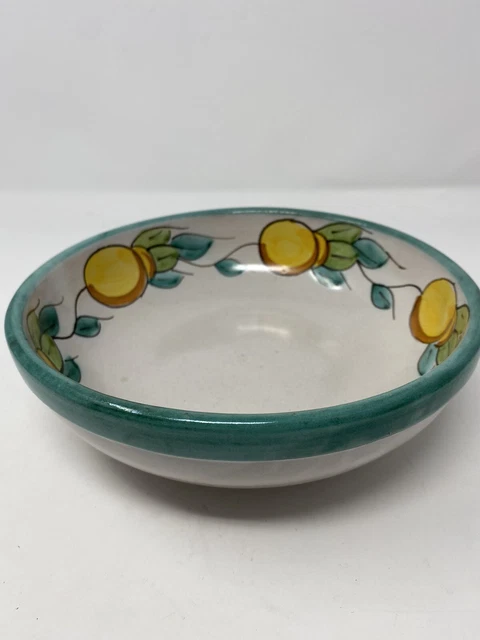 Vietri Art Italy Handpainted  Bowl Yellow Lemons Italian Pottery