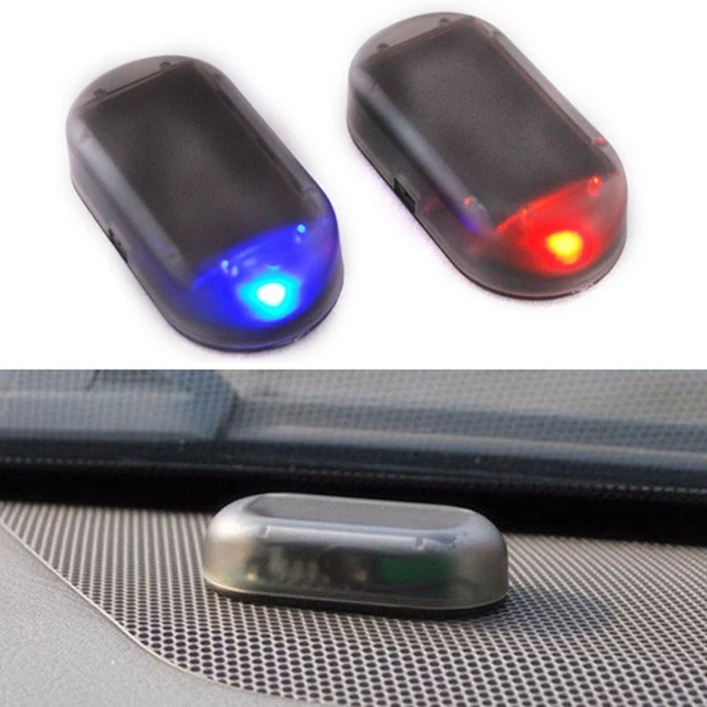Lámpara simulada ficticia de energía solar coche falsa alarma luz de seguridad flash LED