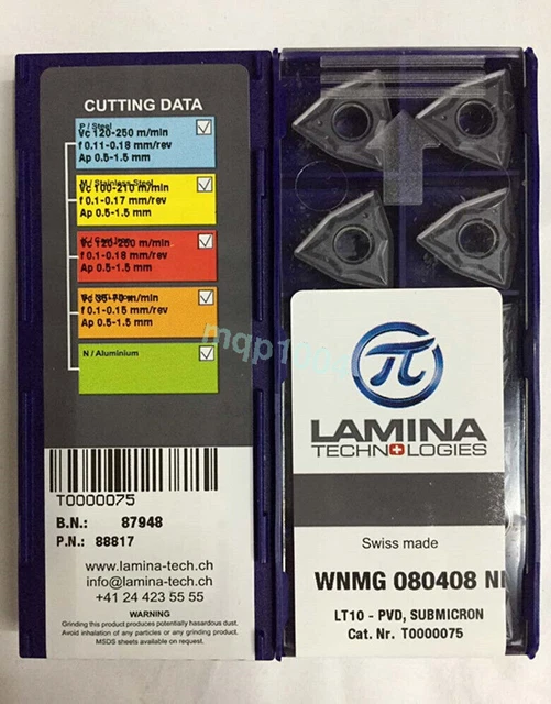 10PCS/Box LAMINA WNMG 080408 NN LT10 Carbide Inserts NEW IN BOX