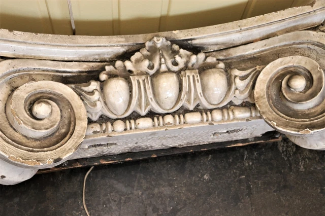 Antique DETROIT Architectural Salvage Terra Cotta Column Capital Top Ionic 1925 2
