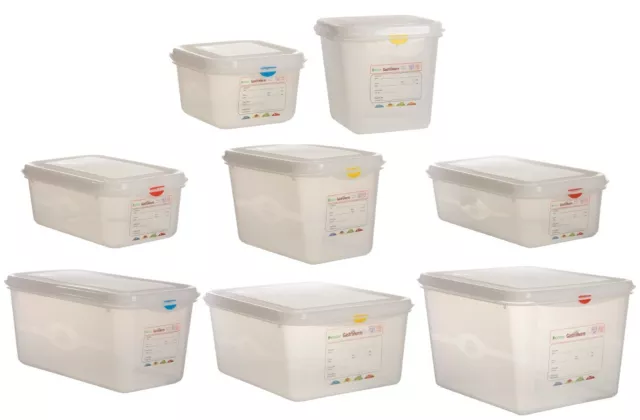 Heavy Duty Polypropylene Gastronorm Food Catering Kitchen Containers + Lids