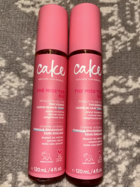 2 CAKE The Miss'ter Big Thickening Leave-In Tonic 4 Oz Spray Pump NEW