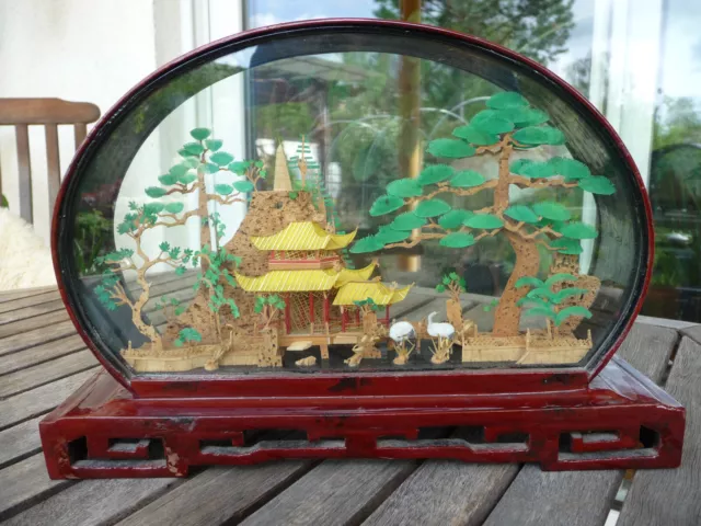 Große Korkschnitzerei Miniatur Kork-Diorama Kork-Skulptur China