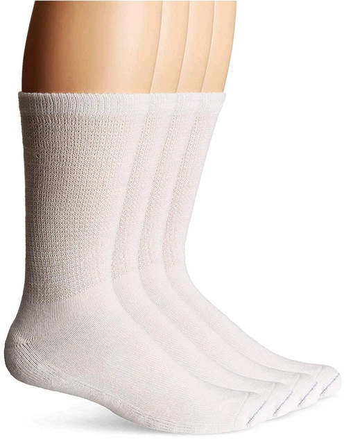 Dr. Scholl's Men's 4 Pack Diabetic and Circulatory Non-Binding, White, Size 7.0