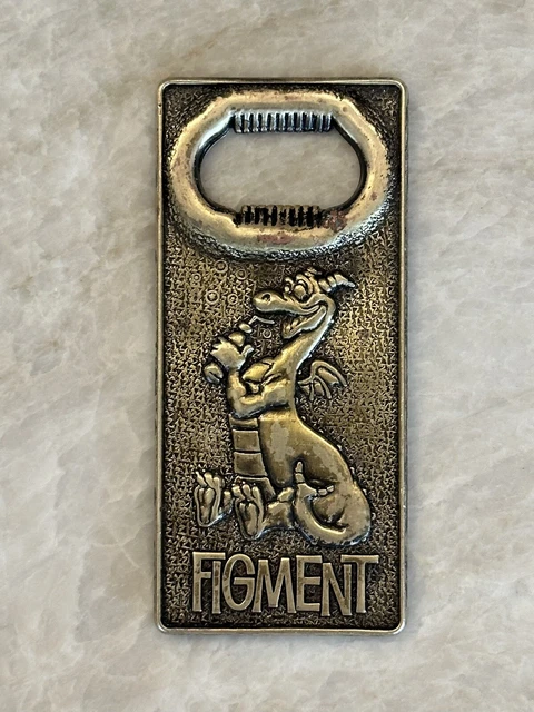WDW Walt Disney World Epcot Center Figment Bottle Opener 1982 Brass Metal