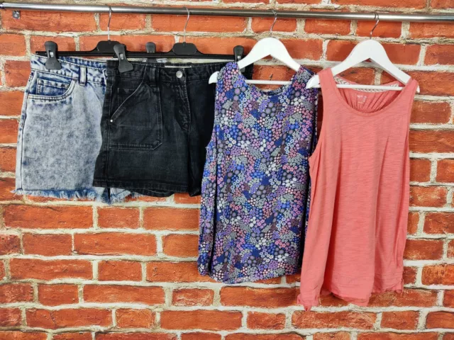 GIRLS BUNDLE AGE 12-13 YEARS GAP NEXT etc DENIM SHORTS SUMMER TOP VEST SET 158CM