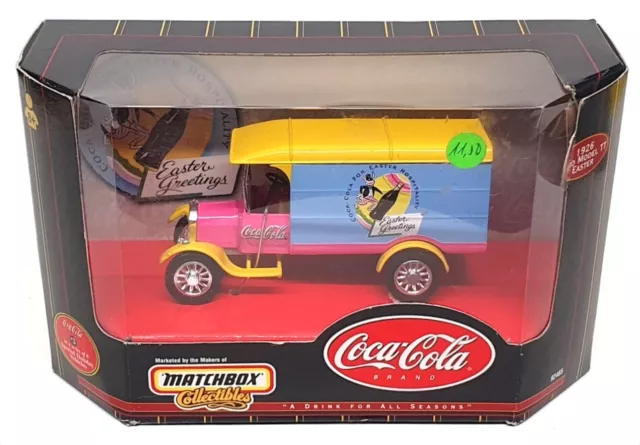 Streichholzschachtel 10,5 cm lang Druckguss 92465 - 1926 Ford Modell TT (Ostern) Coca Cola