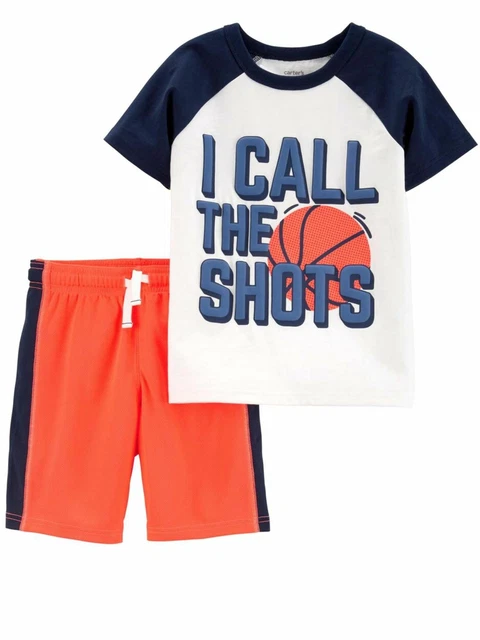 Carters Infant Baby Boys Outfit Orange Basketball Shirt & Shorts Set 3M