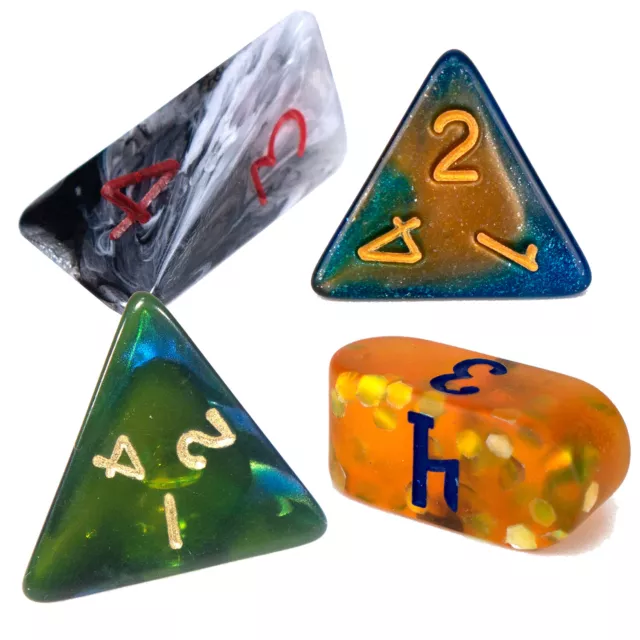 D4 Poly Dice (Select Colour) / *Premium* 4 Sided  RPG D&D DND Maths Games