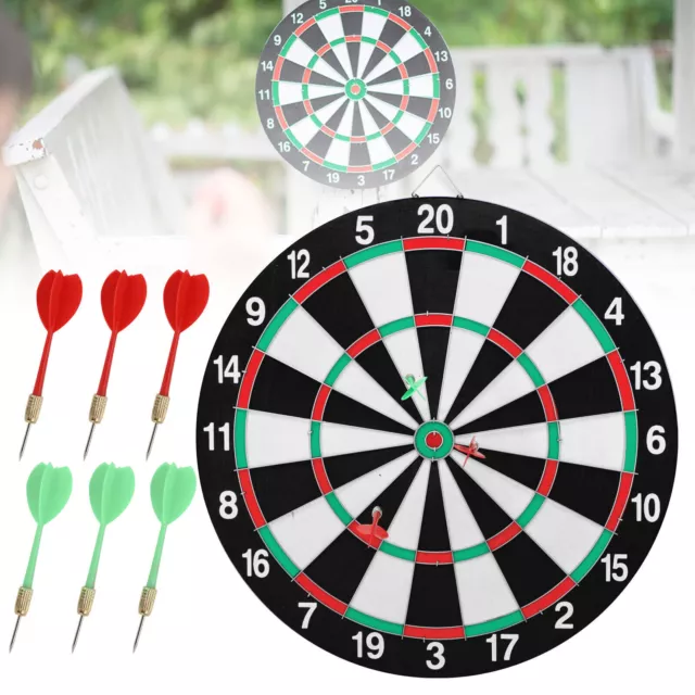 40/36/30cm ADULTS KIDS DART BOARD SET FULL SIZE 6 DARTS FUN FAMILY GAME