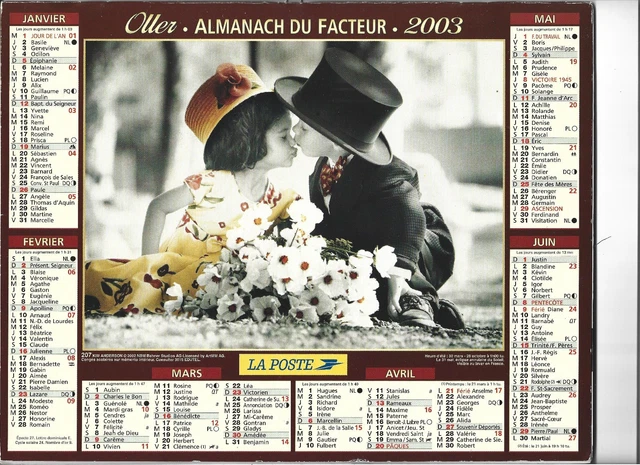 Calendrier des postes ( années 2000) - Collection
