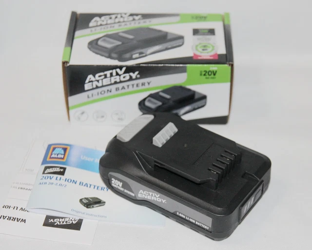 Batterie Li-Ion 20V 2.0Ah 36Wh ACTIV ENERGY Pour Outils De Jardin Ferrex - Rechargeable Puissante