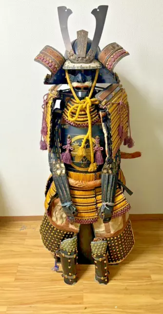 Yoroi Samurai Iron Armor Antique Japanese With Case stand Meiji Era" no katana '