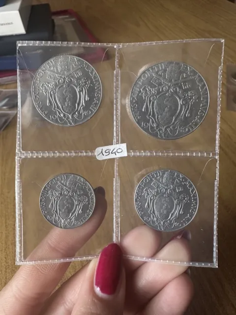 Serie 4 Monete Città Del Vaticano Pio Xii 20 50 Cent 1 2 Lire 1940