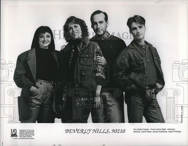 1990 Press Photo Doherty Potter Eckhouse & Priestley In "Beverly Hills 90210"