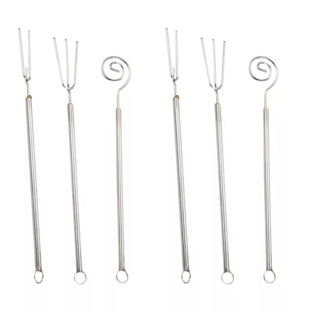 6 piezas horquillas de fondue electrodomésticos accesorios para hornear acero inoxidable