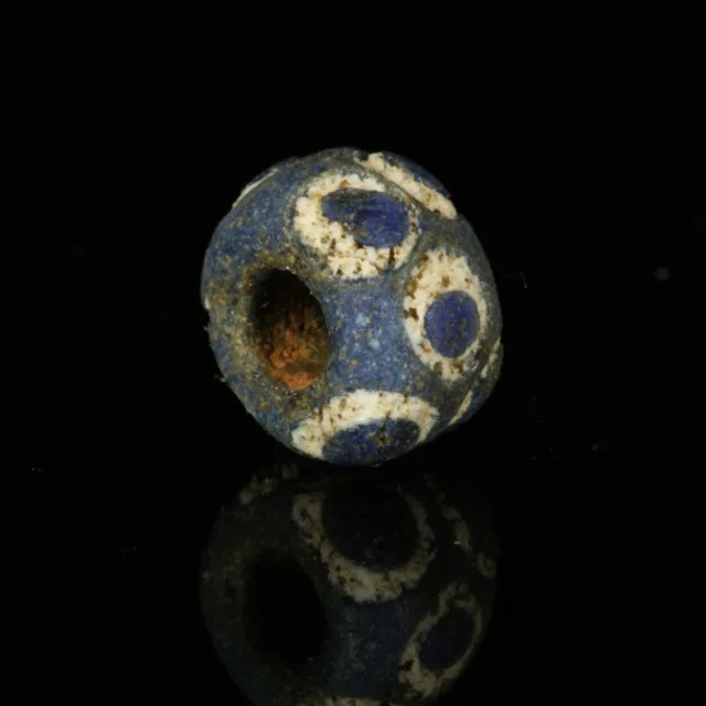 Phoenician beads: genuine ancient bead with stratified eyes & sand/clay core