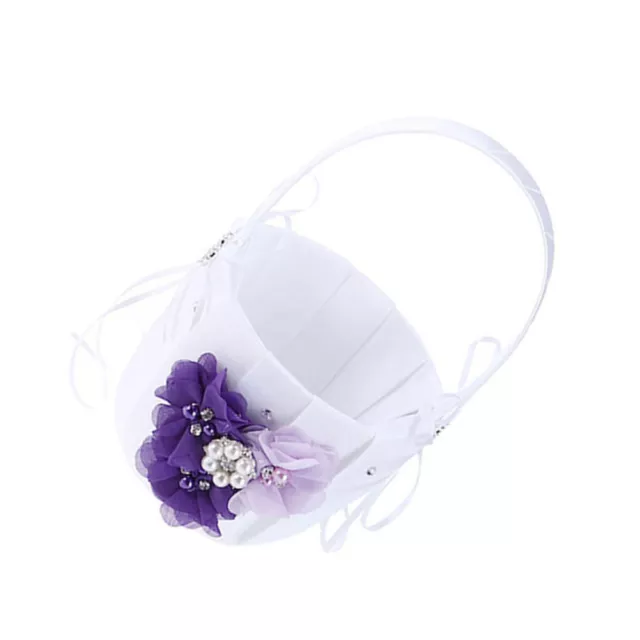 Cestas de flores de novia violeta para boda cesta de flores de boda