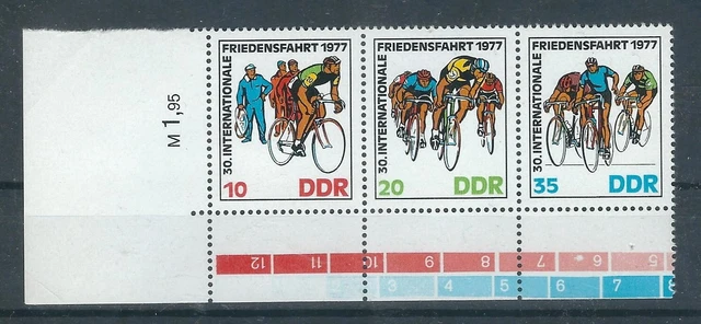DDR Einsteckkarte mit MiNr. 2216 bis 2218 (xx) - Dreierstreifen