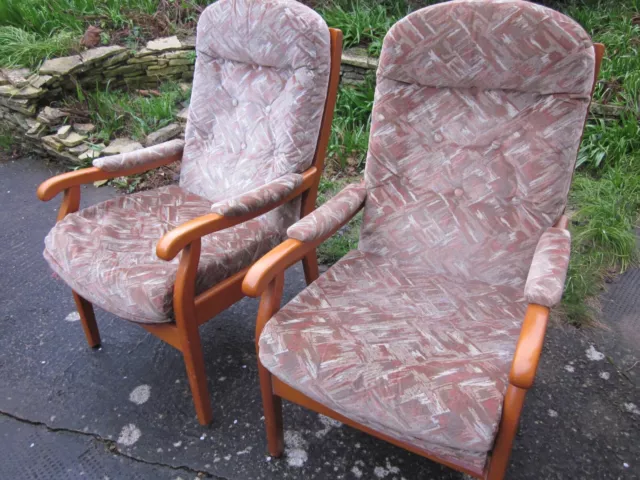 Two Cintique armchairs for recovering.