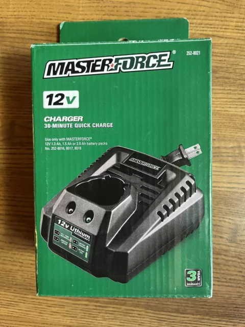 MasterForce 12V Lithium-Ion Battery Charger Model 252-8021 New In Box