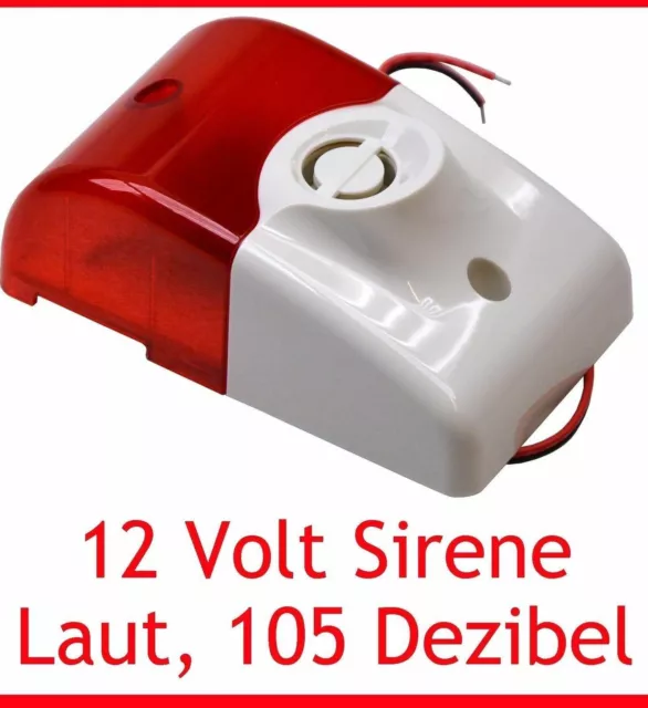 12V Sirene Alarm Led Stroboskop 105 Db Loud 12Volt Simple To Install New Neu