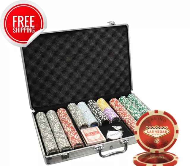 Mrc Poker 650Pcs 14G Laser Graphic Las Vegas Poker Chips Set With Alum Case