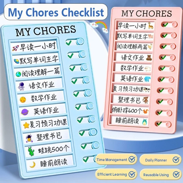PLASTIC DAILY PLANNER Memo Detachable Self-discipline Checklist £6.53 ...