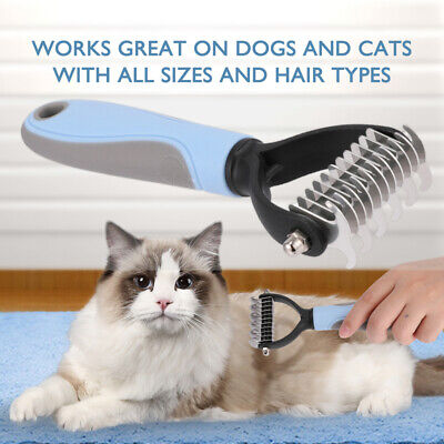 Pet Grooming Tool 2 Sided Undercoat Rake Safe Dematting Comb Brush for DOGS&CATS