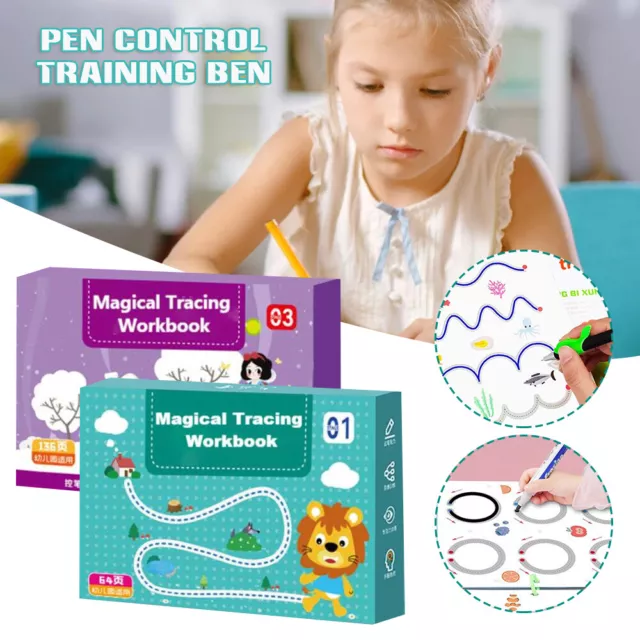 Magical Tracing Workbook Kids Preschool Practice Reusable Calligraphy Copybooks