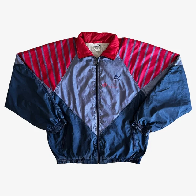 GIACCA DA PISTA viola vintage anni 80 Puma colorata frangivento