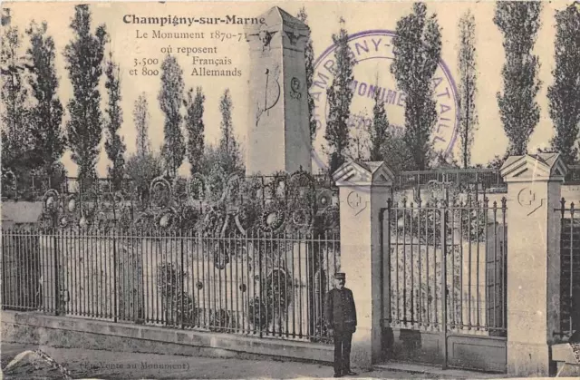 Cpa 94 Champigny Sur Marne Le Monument De 1870