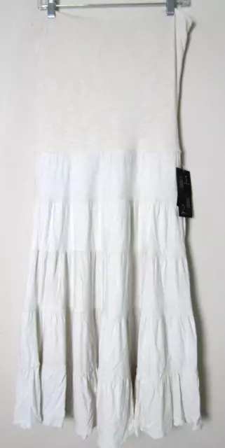 INC International Concepts White Lined Tiered Convertible Dress Maxi Skirt XL