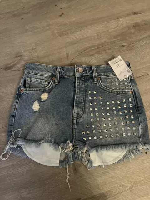 Superdry Skinny Hot Womens Shorts - Custom Festival Studs All Sizes