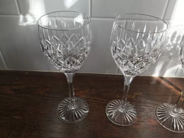 4 x Stuart Crystal Shaftesbury Large Wine Glasses 1st Signed Excellent 3