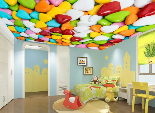 3D Color Sugar 45 Ceiling Wall Paper Print Wall Indoor Wall Murals CA Jenny