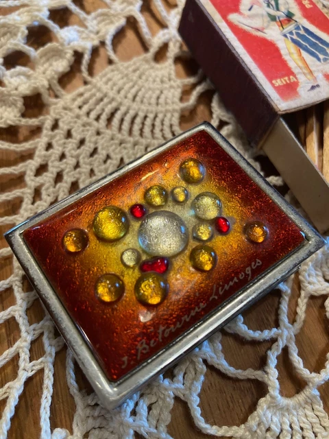 Superbe Pendentif En émaux De Limoges Signé J. Bétourné - Bijou Occasion En Très Bon État
