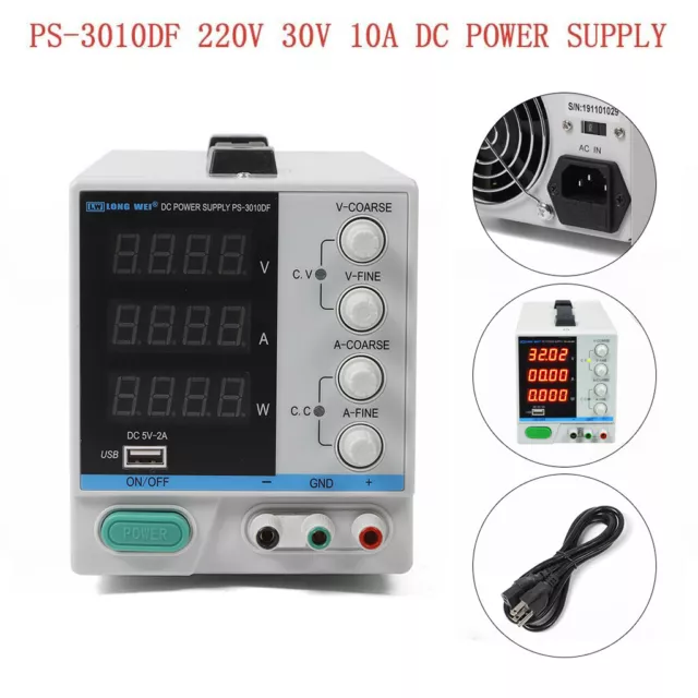 Alimentatore da laboratorio DC alimentazione controllata digitale regolabile alimentatore 10A 30V
