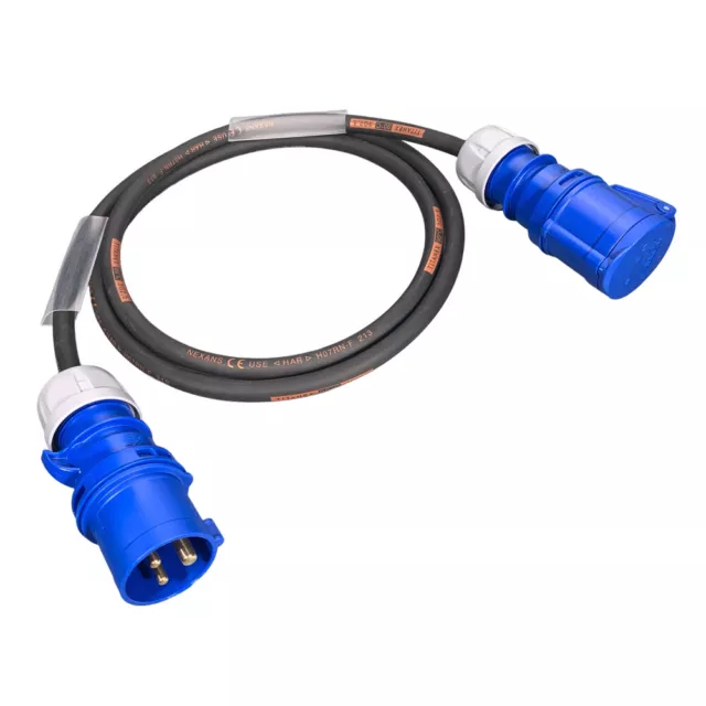 16 Amp Extension Lead 2.5mm² 3 Pin 230V IP44 SplashProof Connectors HeavyDuty