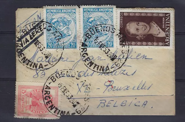 AIR MAIL Letter 1920  ARGENTINA to BELGICA ; details see scan !  LOT 235