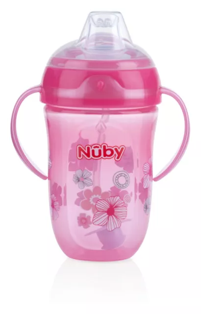 Nuby Comfort 360° Plus+ Trainer Sippy Cup - 4 months - Pink or Purple - BPA Free
