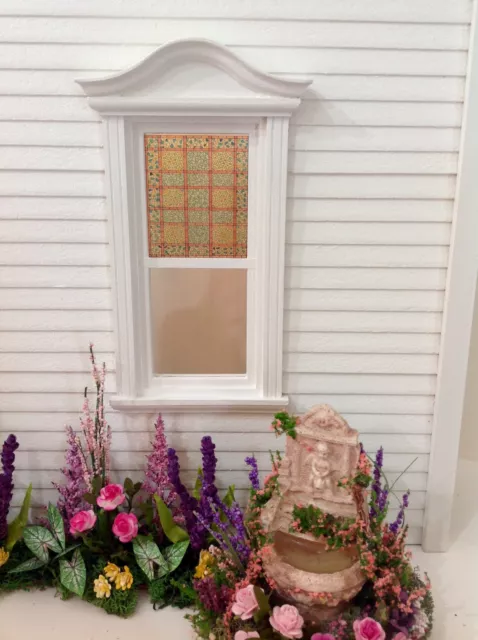 Mosaic multi Color Dollhouse Miniature Victorian Style Stained Glass Window Film