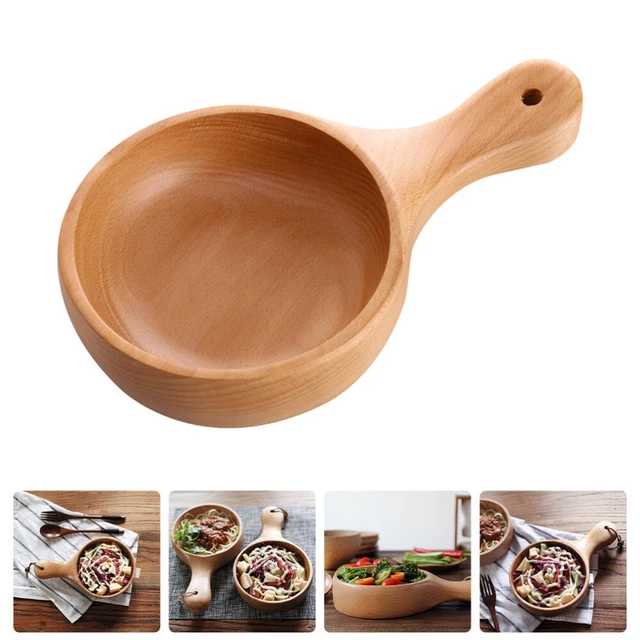 Ciotola In Legno Di Faggio - Rotonda, Per Insalate, Salse, Frutta E Cereali, Naturale E Resistente