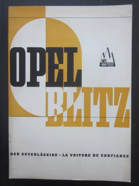 1952ca Opel Blitz 1.75t (1.3/4) 330-52 - 375-52 brochure caratteristiche Francia