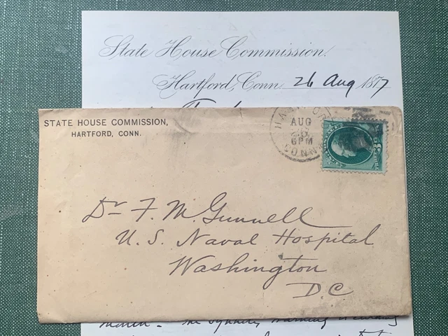 1877 Ct Political Letter Gunnell Navy Surgeon Gen ! Syphilis Medical Epidemic +!