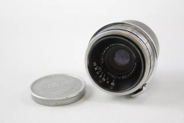Carl Zeiss Jena Biogon 3.5cm F/2.8 CAMERA LENS w/ Caps WORKING