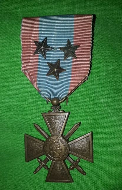 1914-1918 WW1 FRENCH Croix De Guerre France War Medal Original With